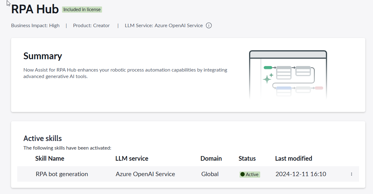 ServiceNow Otto for RPA Hub