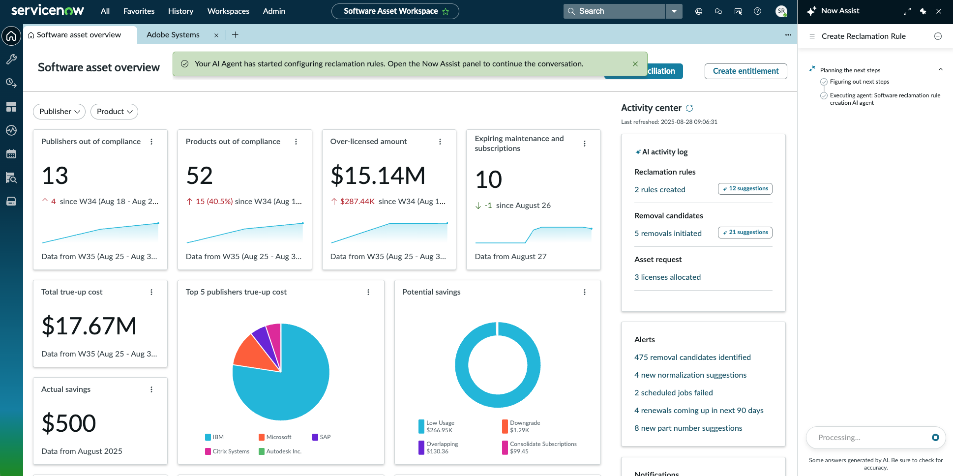 Now Assist for Software Asset Management (SAM)