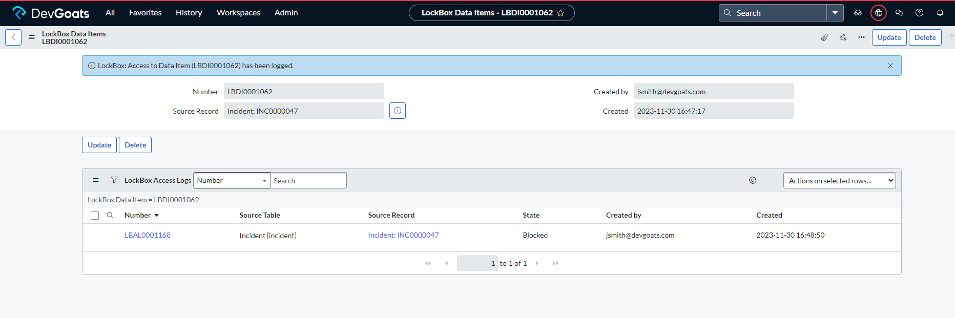 Lockbox screenshot 2 from ServiceNow Store