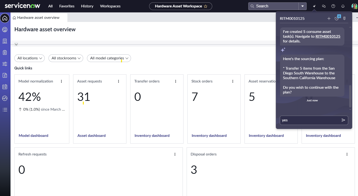 ServiceNow Otto for Hardware Asset Management