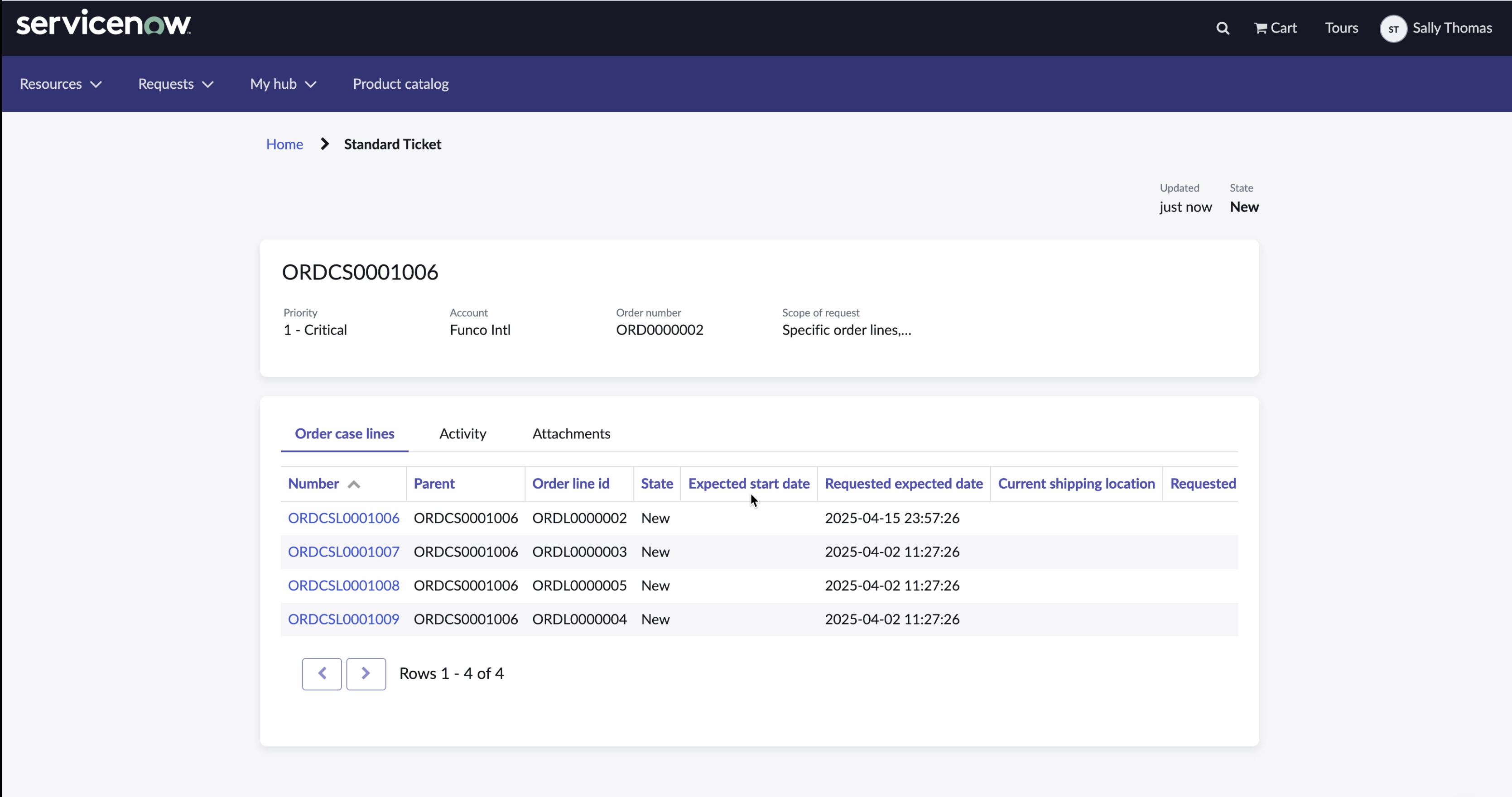 Order Case Self Service