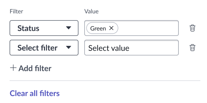 Quick filter component
