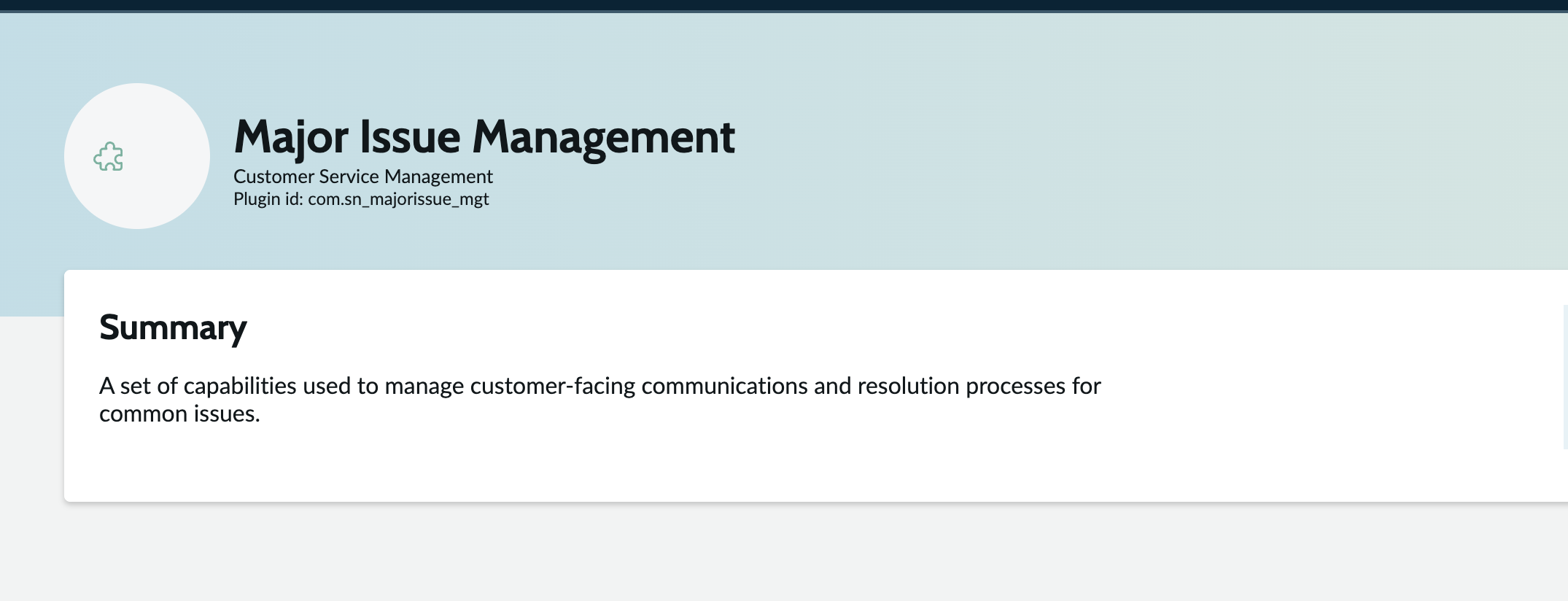 Major Issue Management