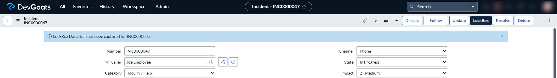 Lockbox screenshot 3 from ServiceNow Store