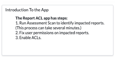 ACL Assessment for Reports