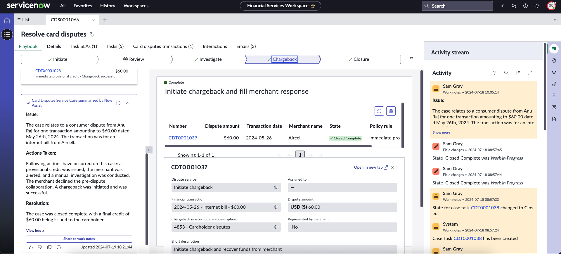 ServiceNow Otto for Financial Services Operations (FSO)