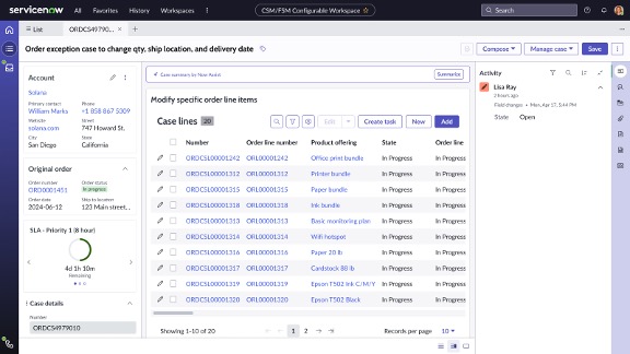 Order Operations Case Management