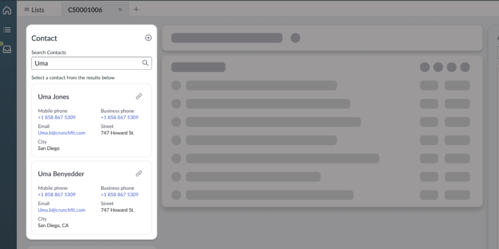 Record lookup connected component