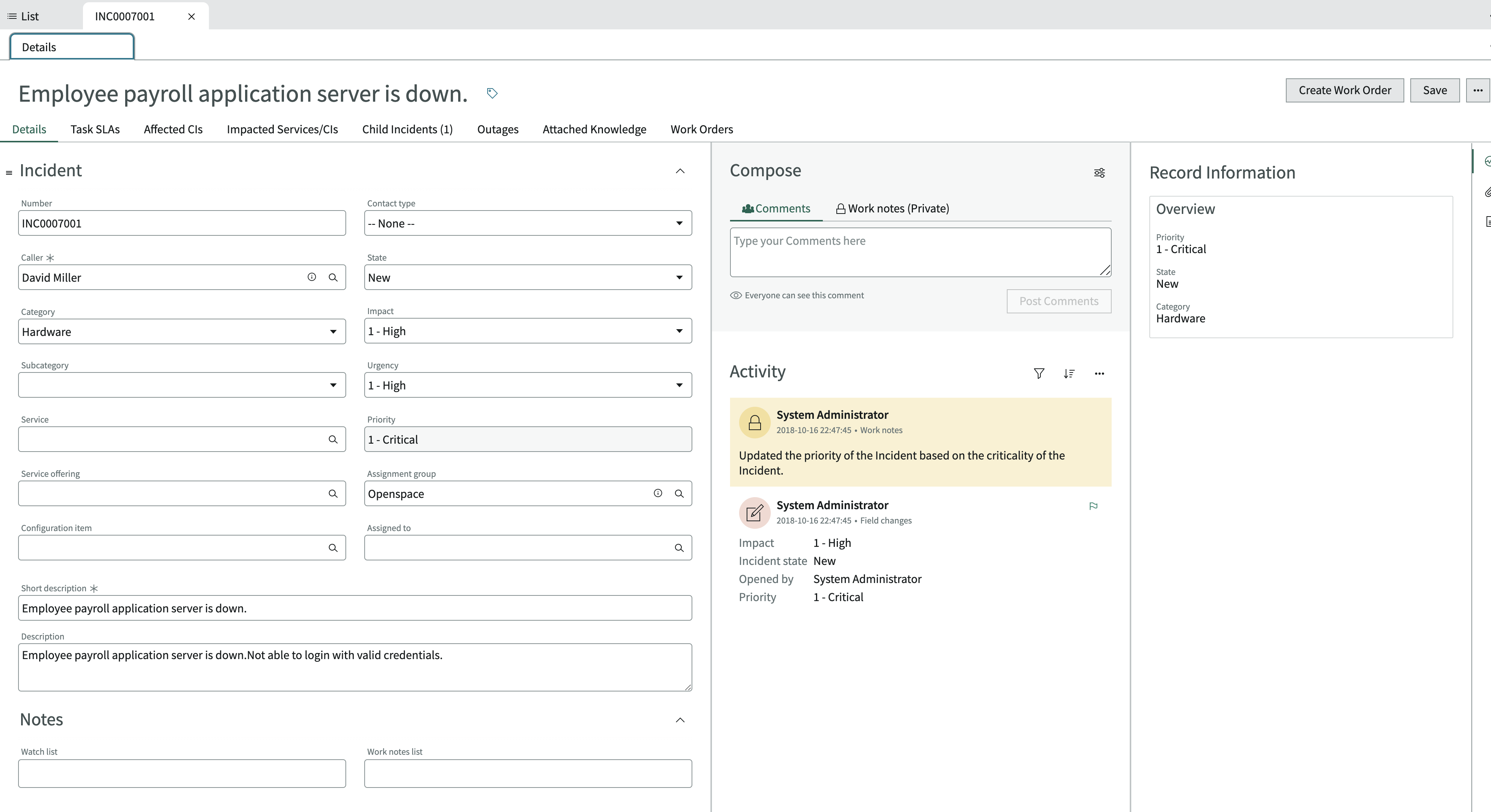 Incident Management for Field Service