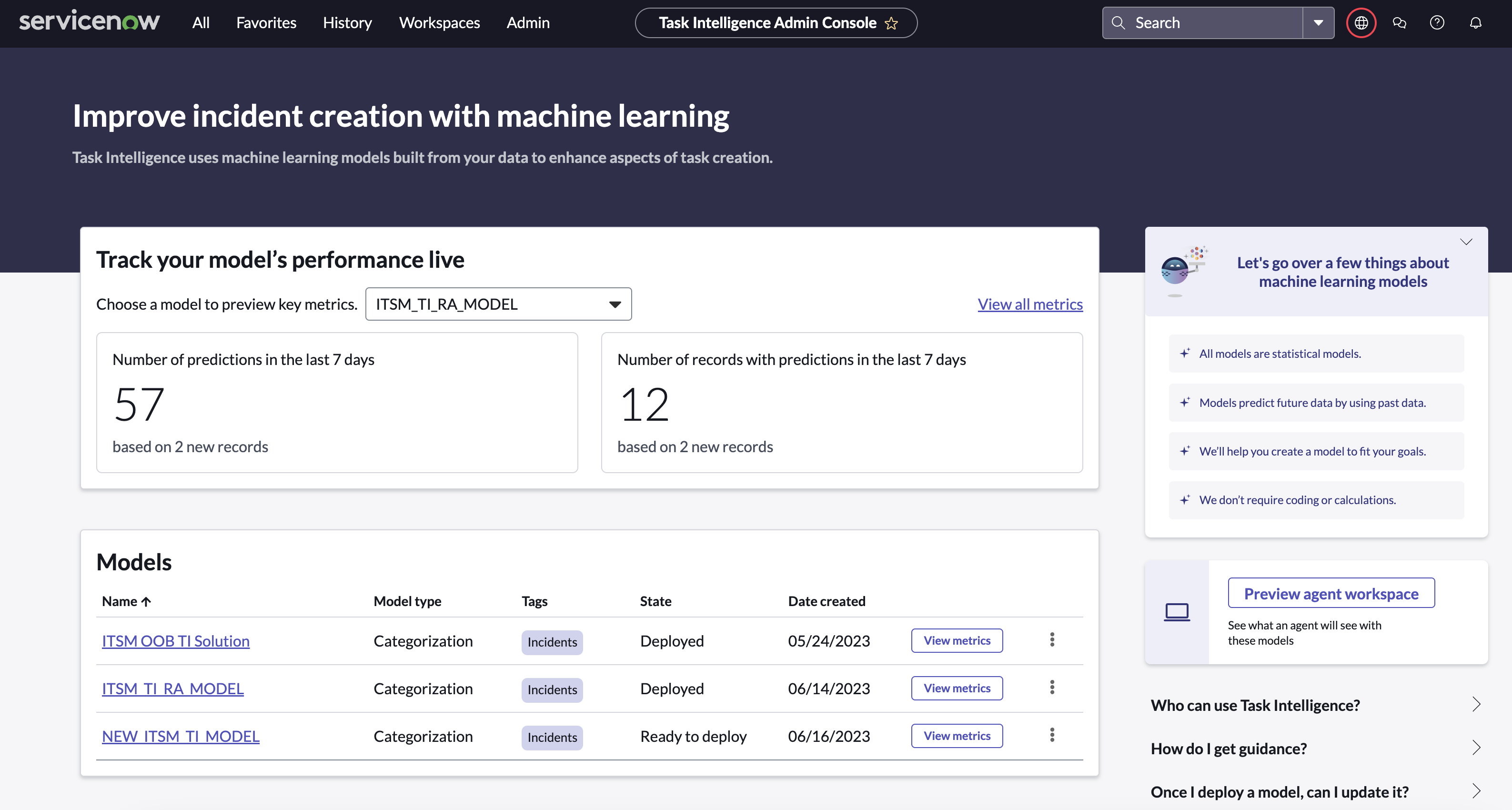 Task Intelligence for ITSM