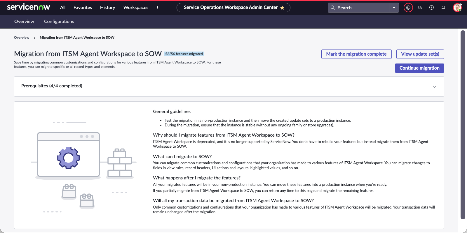 Migration Utility for Service Operations Workspace