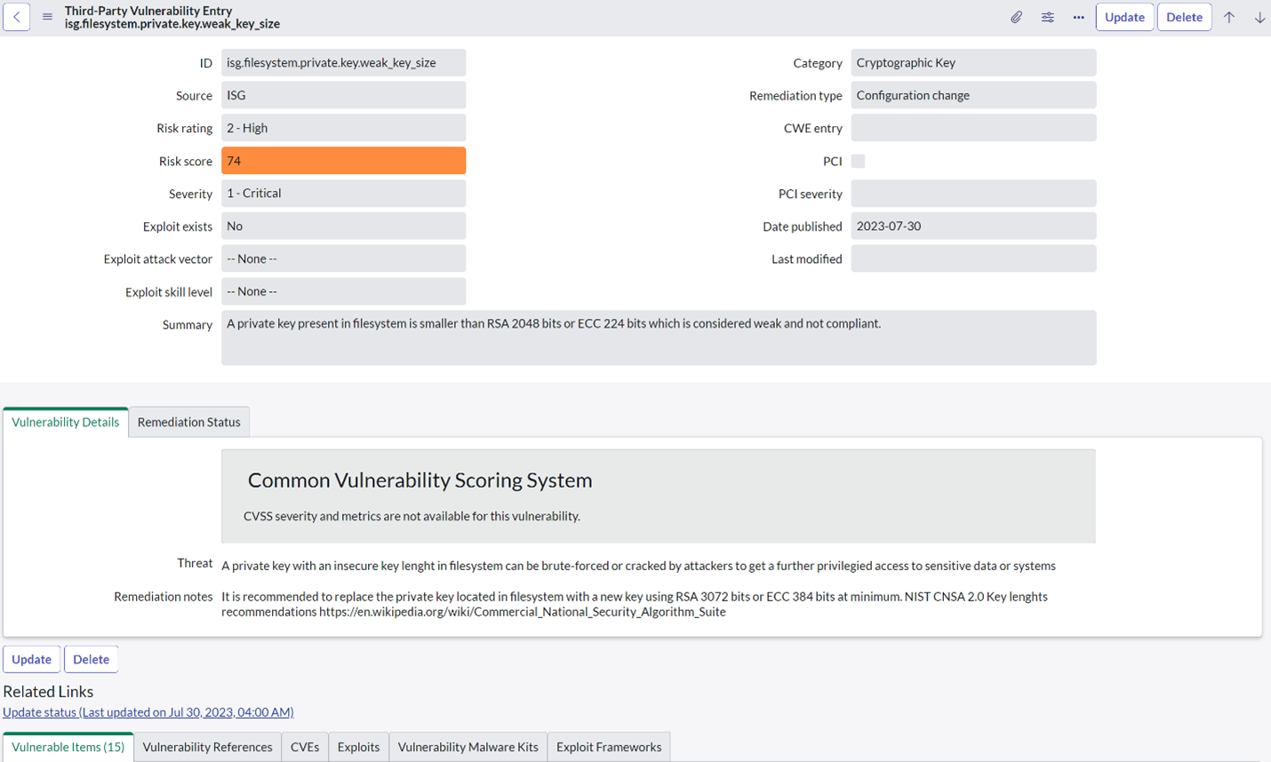 InfoSec Global (ISG) AgileSec Analytics Integration for Vulnerability  Response Module - ServiceNow Store