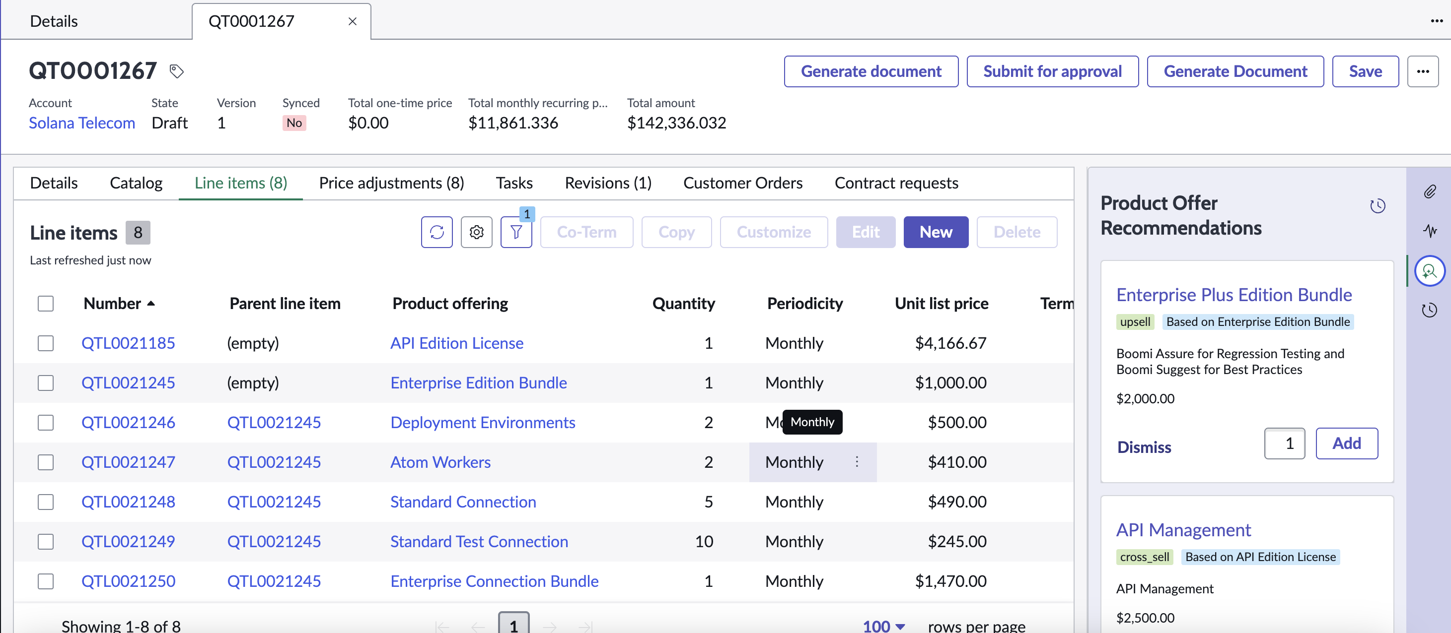 Product Offering Recommendations