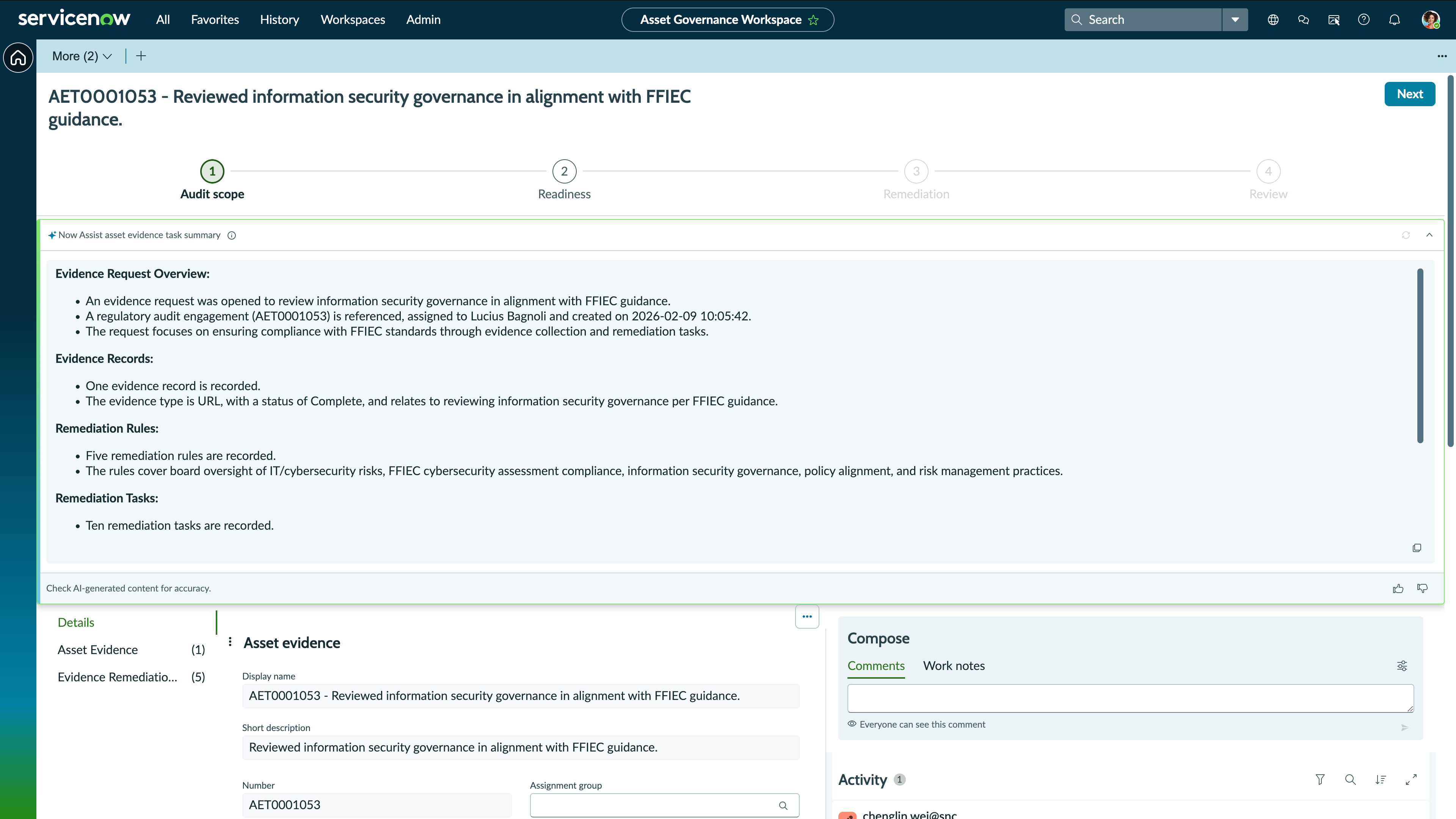 Asset Audit Response AI Advanced
